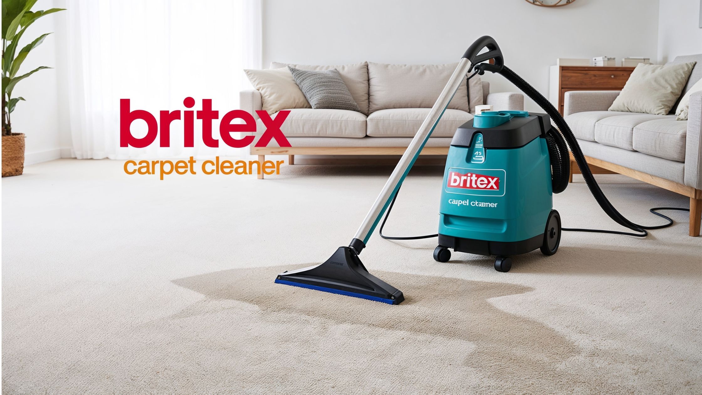 Freshly cleaned carpet in a modern living room using a Britex Coles Carpet Cleaner Hire