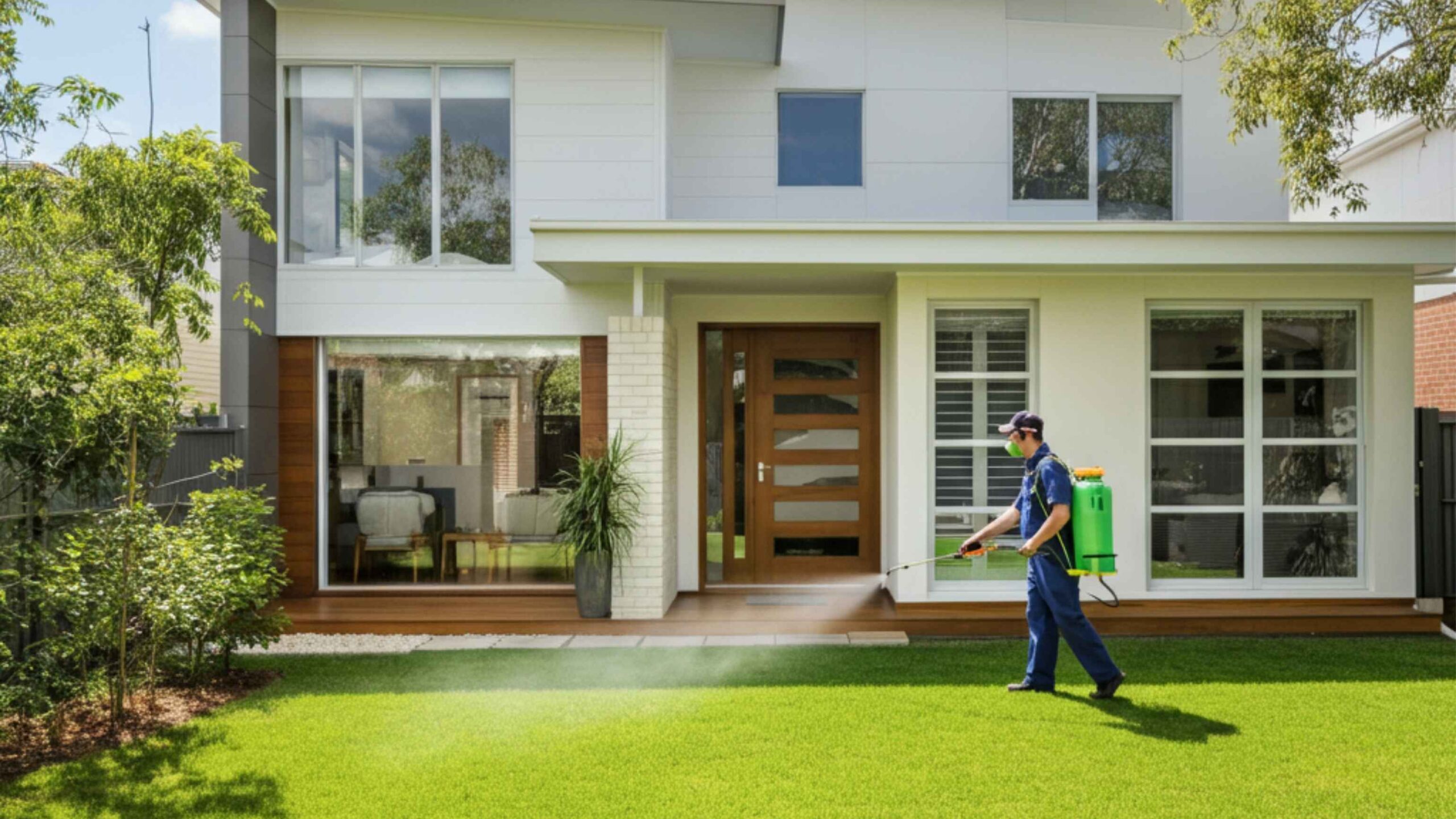Professional pest control specialist treating a Perth home with eco-friendly solutions to eliminate pests effectively.