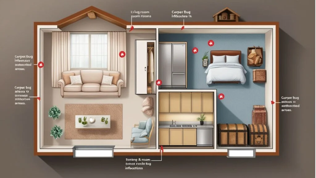 8. Carpet Bug Control in Different Areas of the Home