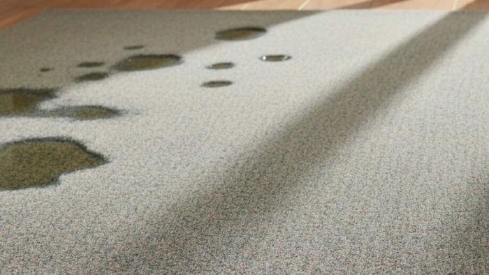 Various types of carpet damage in Perth homes, including stains, tears, and worn-out areas