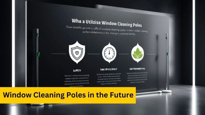 Modern and futuristic window cleaning poles featuring advanced technology for efficient and safe cleaning