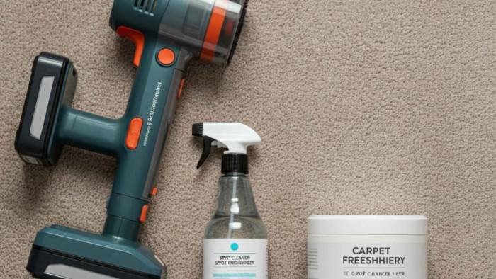 Daily carpet cleaning routine at home.