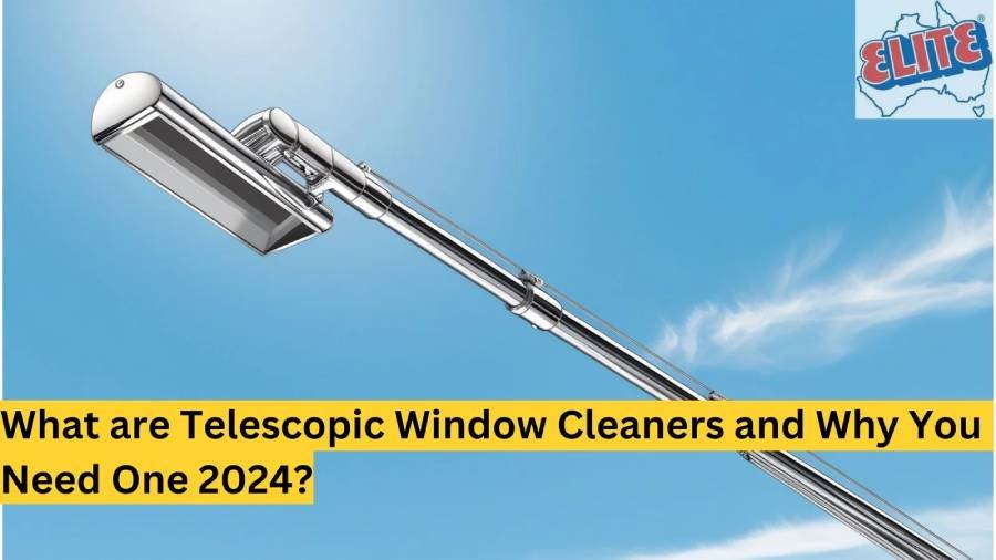 Telescopic window cleaner being used on high windows, exploring if it’s worth the investment for safe and efficient cleaning